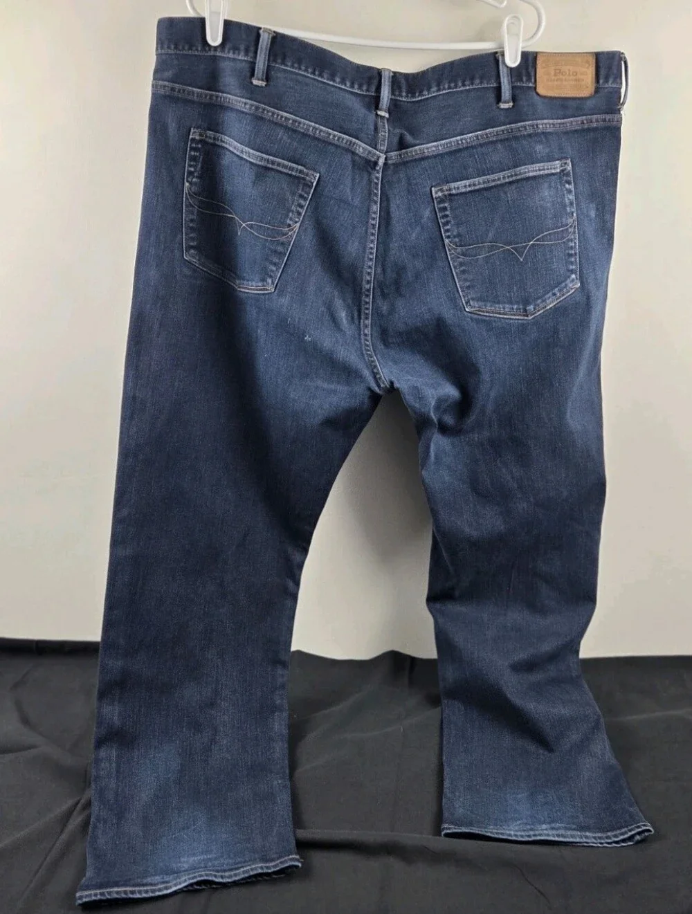 Polo Ralph Lauren Jeans Mens 46x32 Dark Wash Blue Relaxed Straight The Hampton